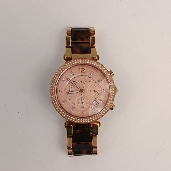 Michael Kors Parker Tortoise Acetate Watch - Picture 1 of 13